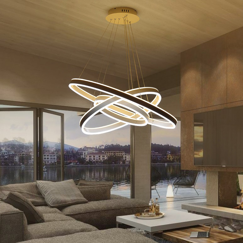 Đèn thả trần hình học 3 vòng tròn LED dây hiện đại Venus 1800/3