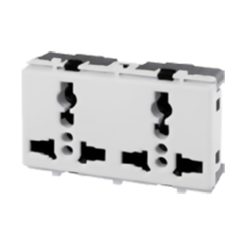 Ổ Cắm Đôi 3 Chấu Đa Năng 10A, 72Mm