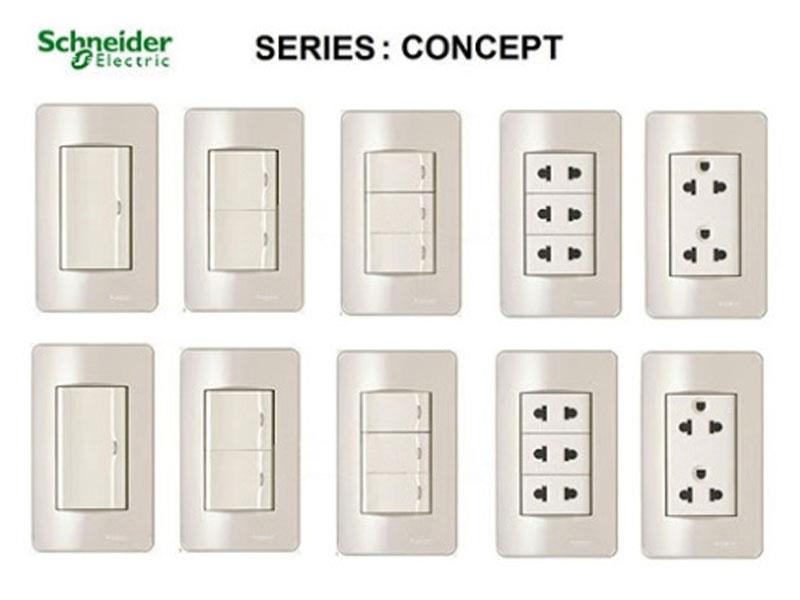 Một số mẫu công tắc ổ cắm Concept Schneider