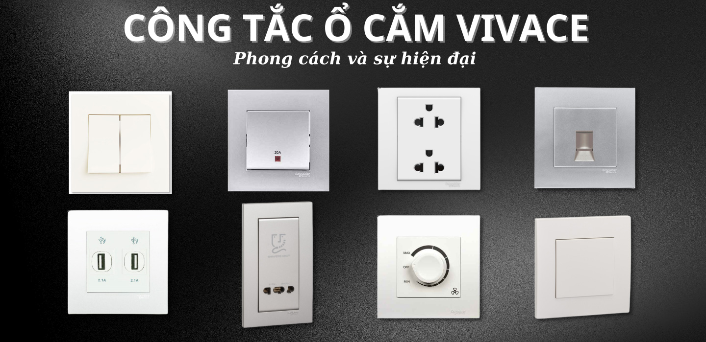 Một số loại công tắc ổ cắm Vivace Schneider