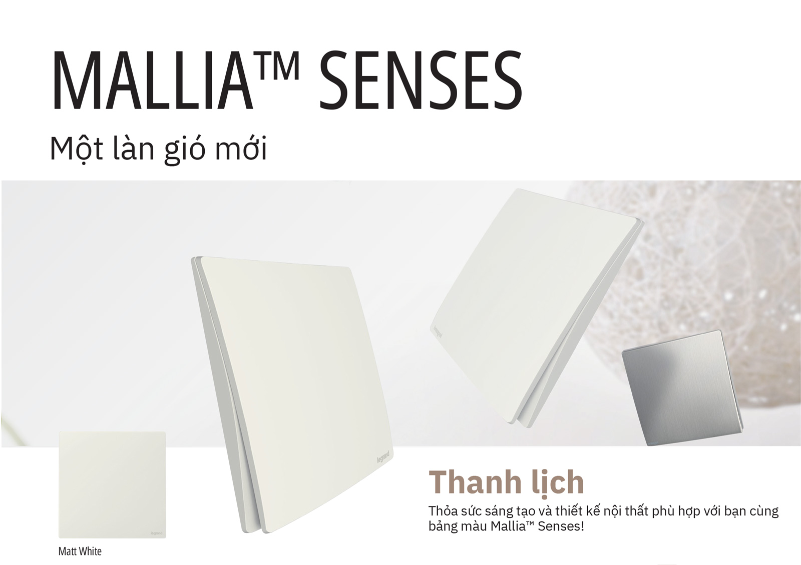 Công tắc, ổ cắm Mallia Senses Legrand