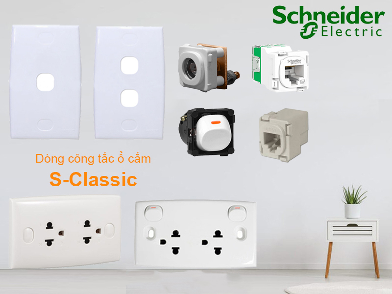 Một số mẫu công tắc ổ cắm S-Classic Schneider